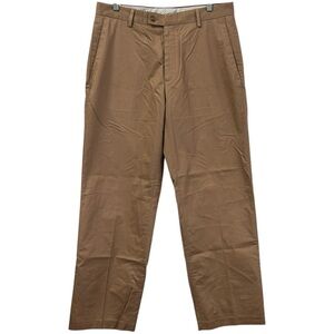 Haggar NWT Men's Brown‎ Flat Front Dress Chino Pants     Sz 34x30